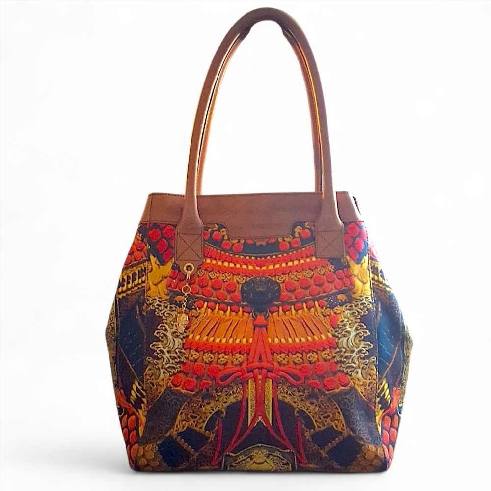 Alexander McQueen Samurai Heroine Tote Bag – Canvas & Leather with Skull Charm